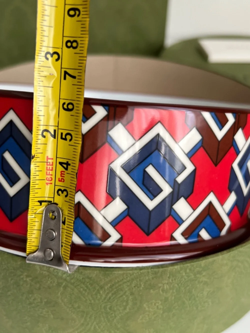 Gucci Pet Bowl G Design Porcelain Plate Large Height 2.4 Diameter 7 New $650